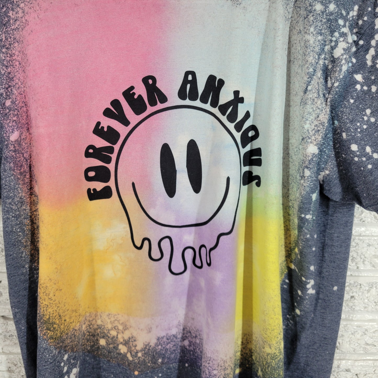 Forever Anxious Women's XL T-Shirt Paint Splatter Cotton Crew Neck NOV22XE