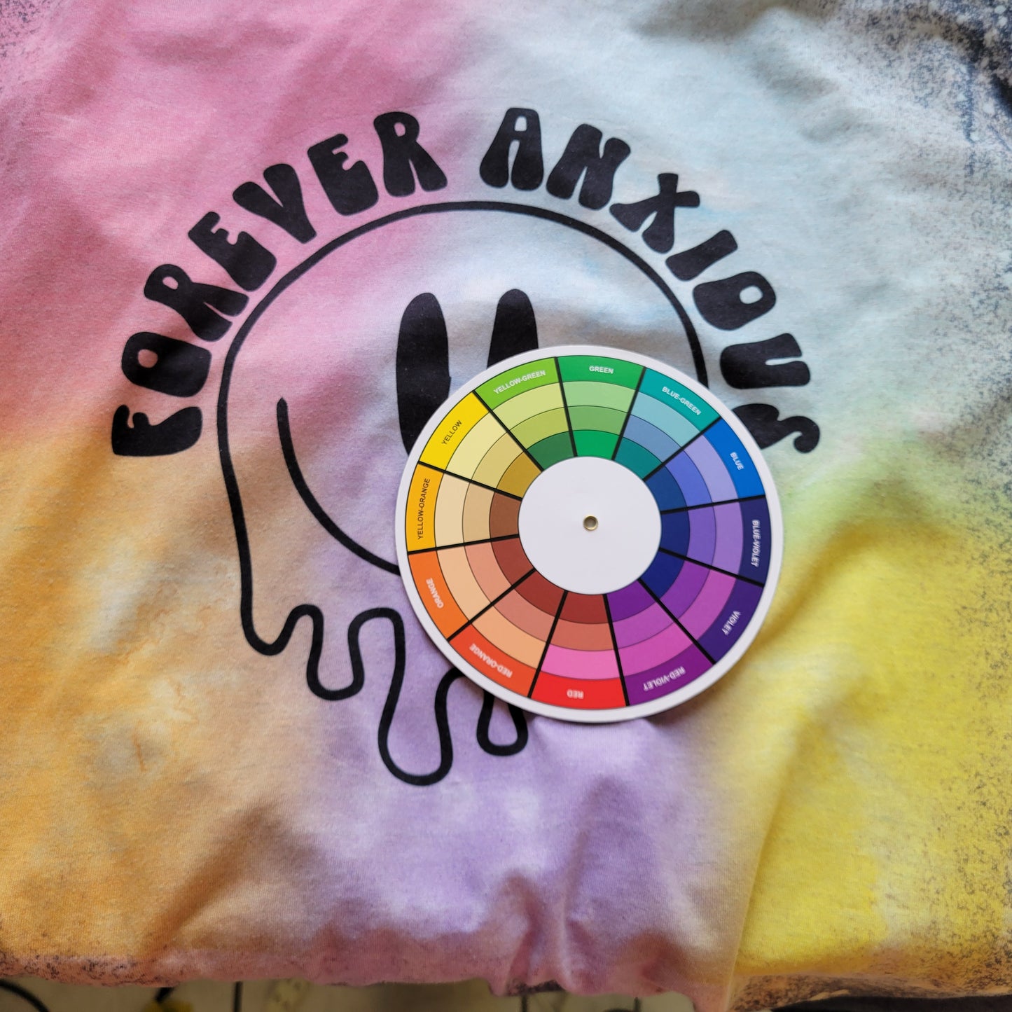 Forever Anxious Women's XL T-Shirt Paint Splatter Cotton Crew Neck NOV22XE