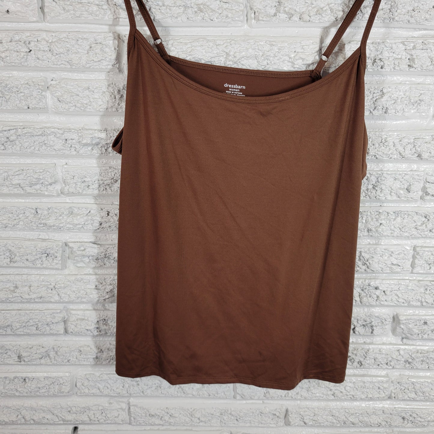 Dressbarn Womens 3X Brown Camisole Adjustable Straps Stretch Spandex BRO6E