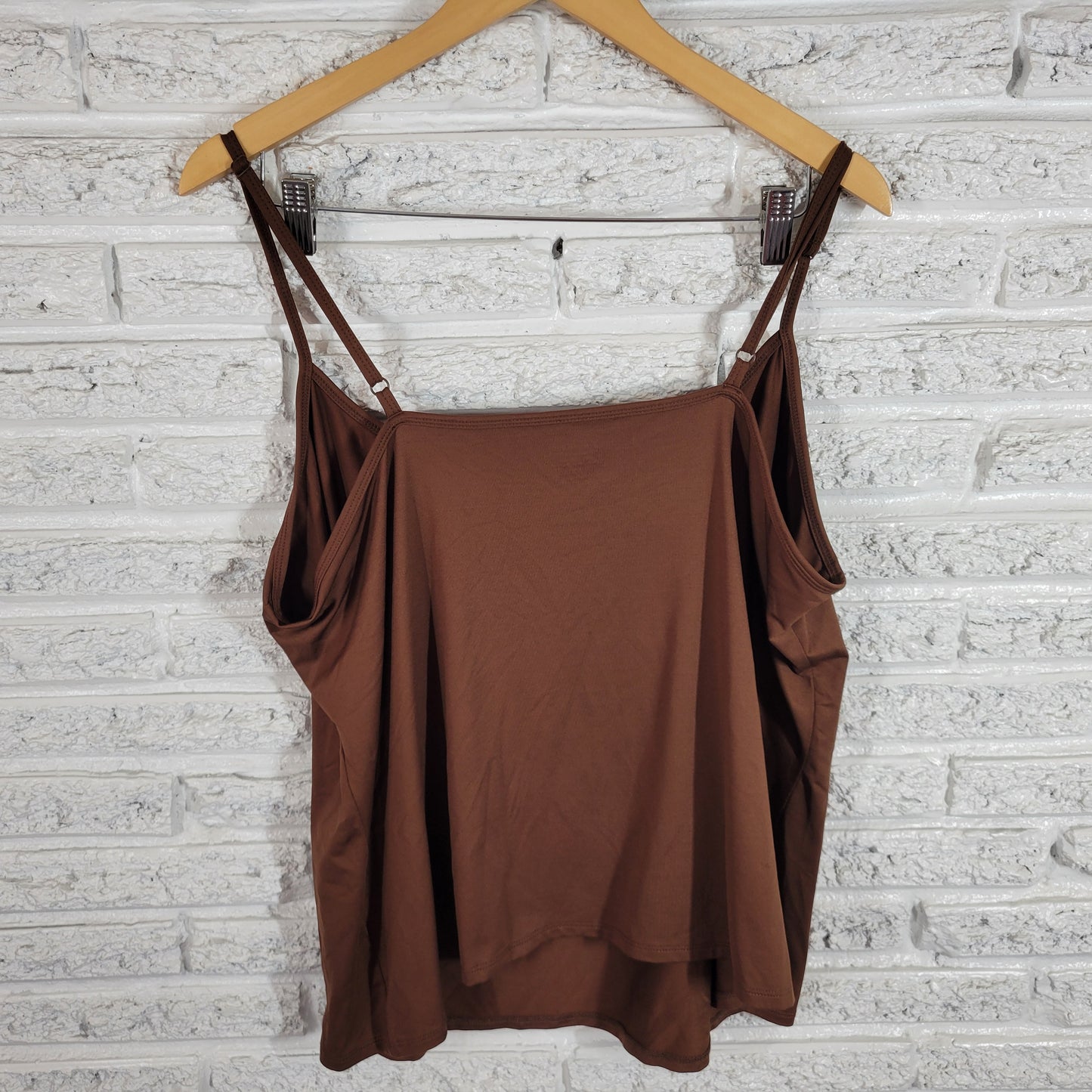 Dressbarn Womens 3X Brown Camisole Adjustable Straps Stretch Spandex BRO6E