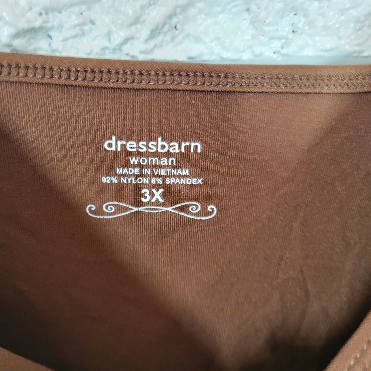Dressbarn Womens 3X Brown Camisole Adjustable Straps Stretch Spandex BRO6E