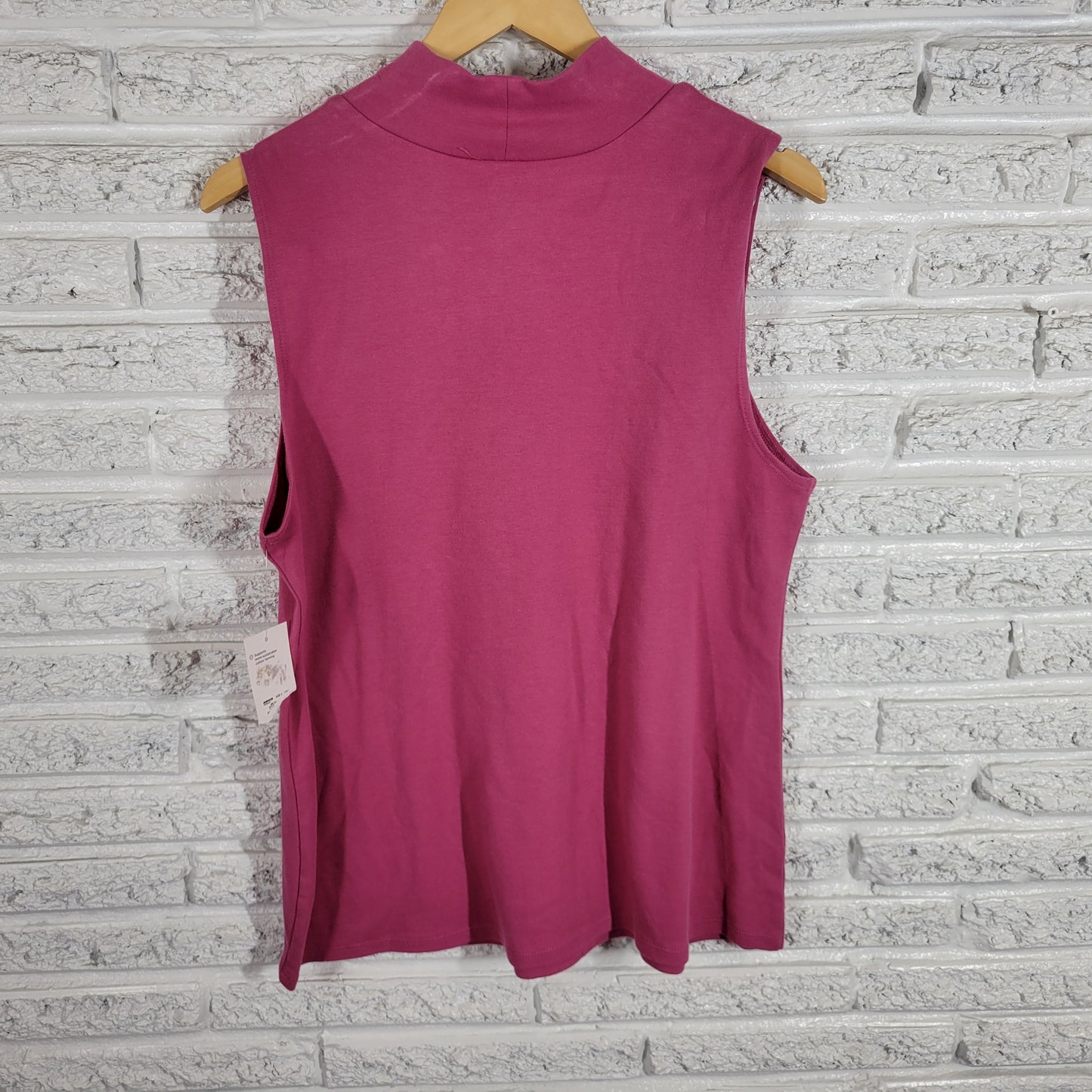 Croft & Barrow Womens XL Lavender Turtleneck Sleeveless Knit Cotton Top PIN15E