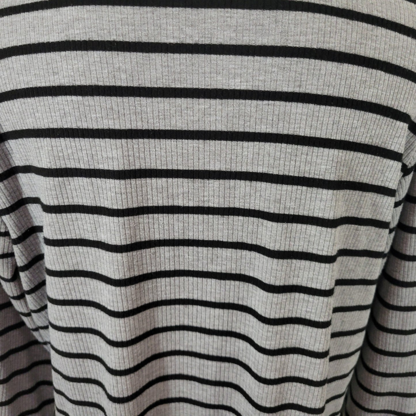 Slinky Brand Top 1X Gray Black Striped Asymmetric Handkerchief Hem STR20E