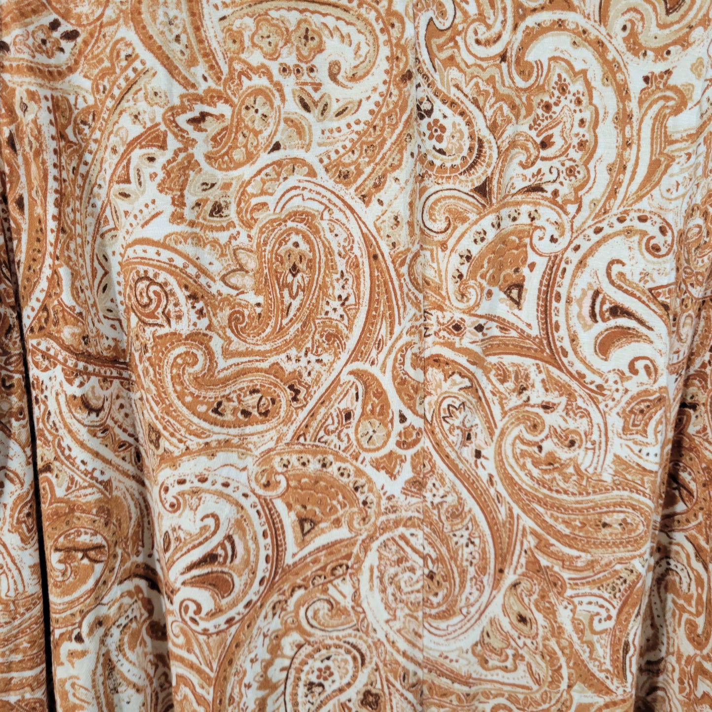 Lane Bryant Womens 22 24L Tunic Brown White Paisley Sleeveless VNeck PAI14E