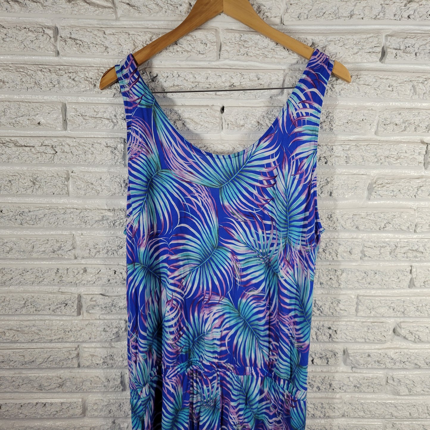 Venus Lascana Womens 1X Romper Blue Floral Sleeveless Elastic Waist FLO83E