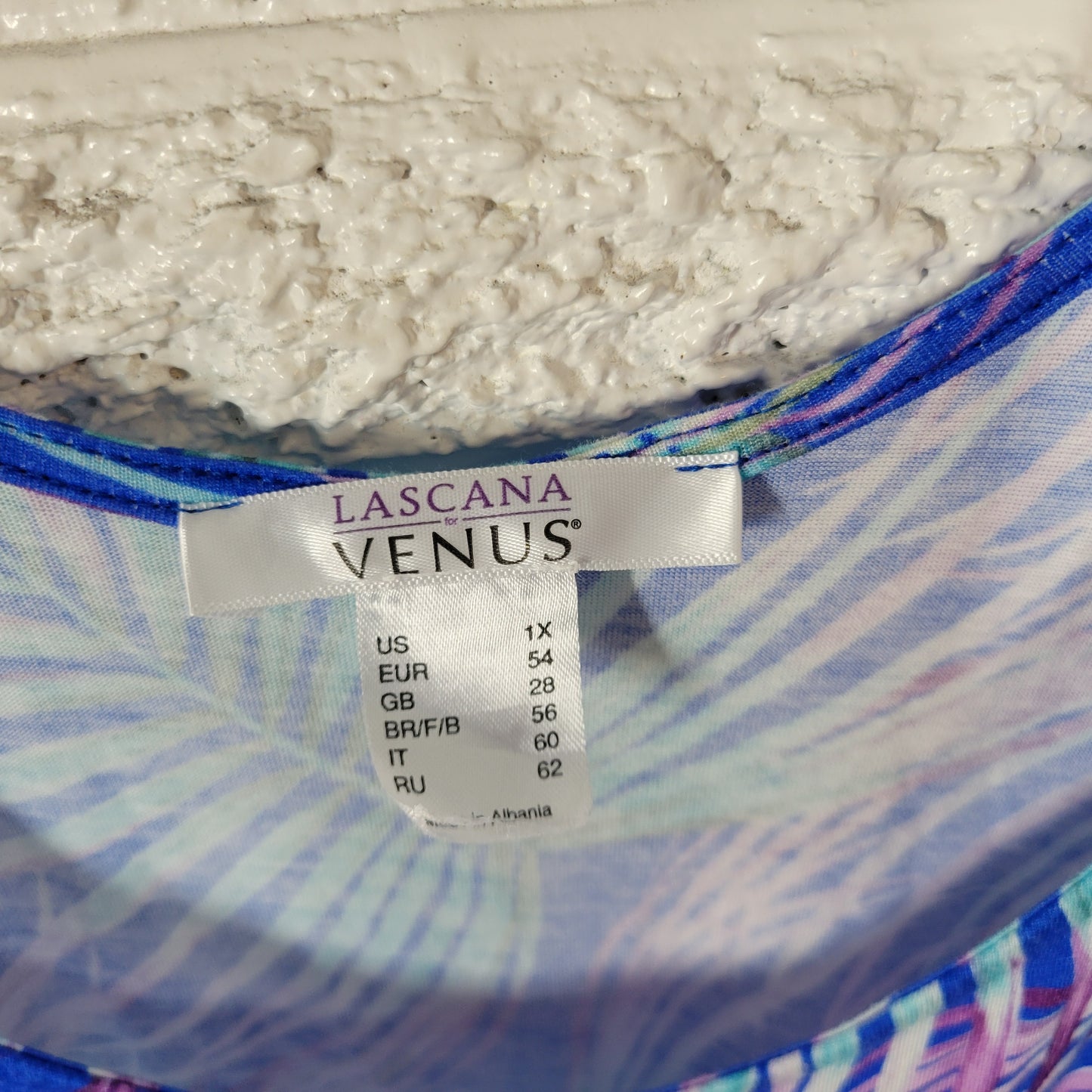 Venus Lascana Womens 1X Romper Blue Floral Sleeveless Elastic Waist FLO83E