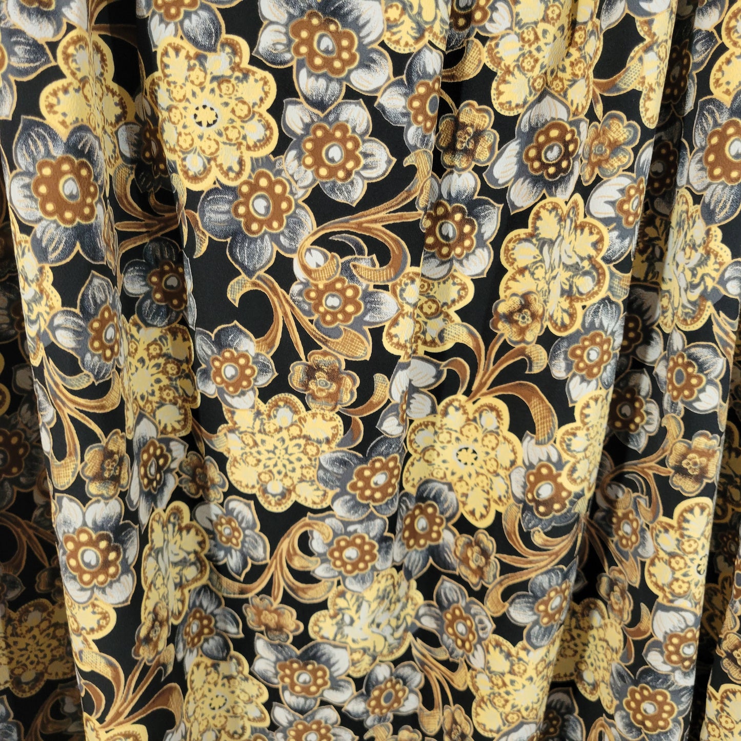 Sag Harbor Womens 1X Skirt Blue Brown Floral Pleated Elastic Waist FLO191E