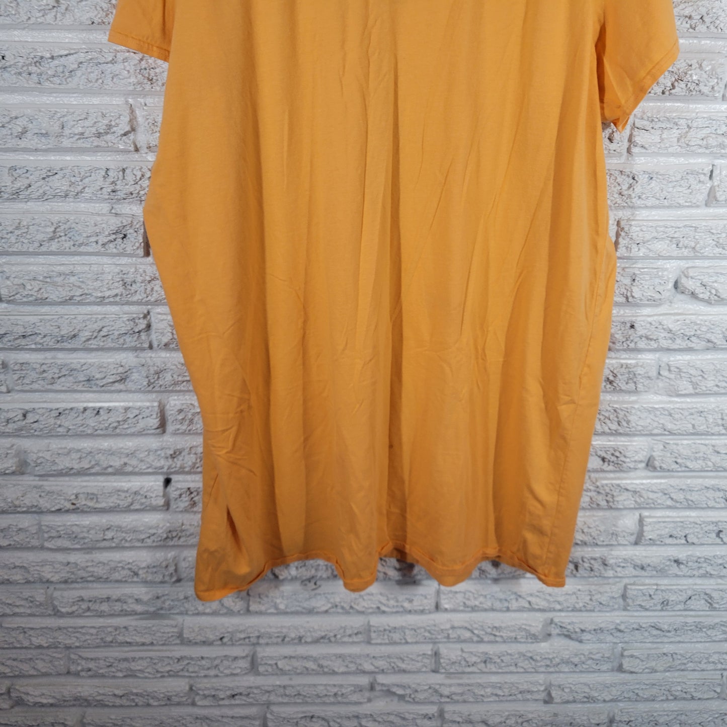Dreams Co Womens 1X 2X  Pajama Top Orange Cotton Coffee Cup Short Sleeve ORA32E