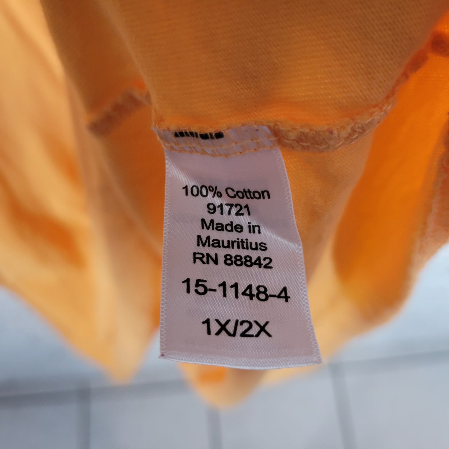 Dreams Co Womens 1X 2X  Pajama Top Orange Cotton Coffee Cup Short Sleeve ORA32E