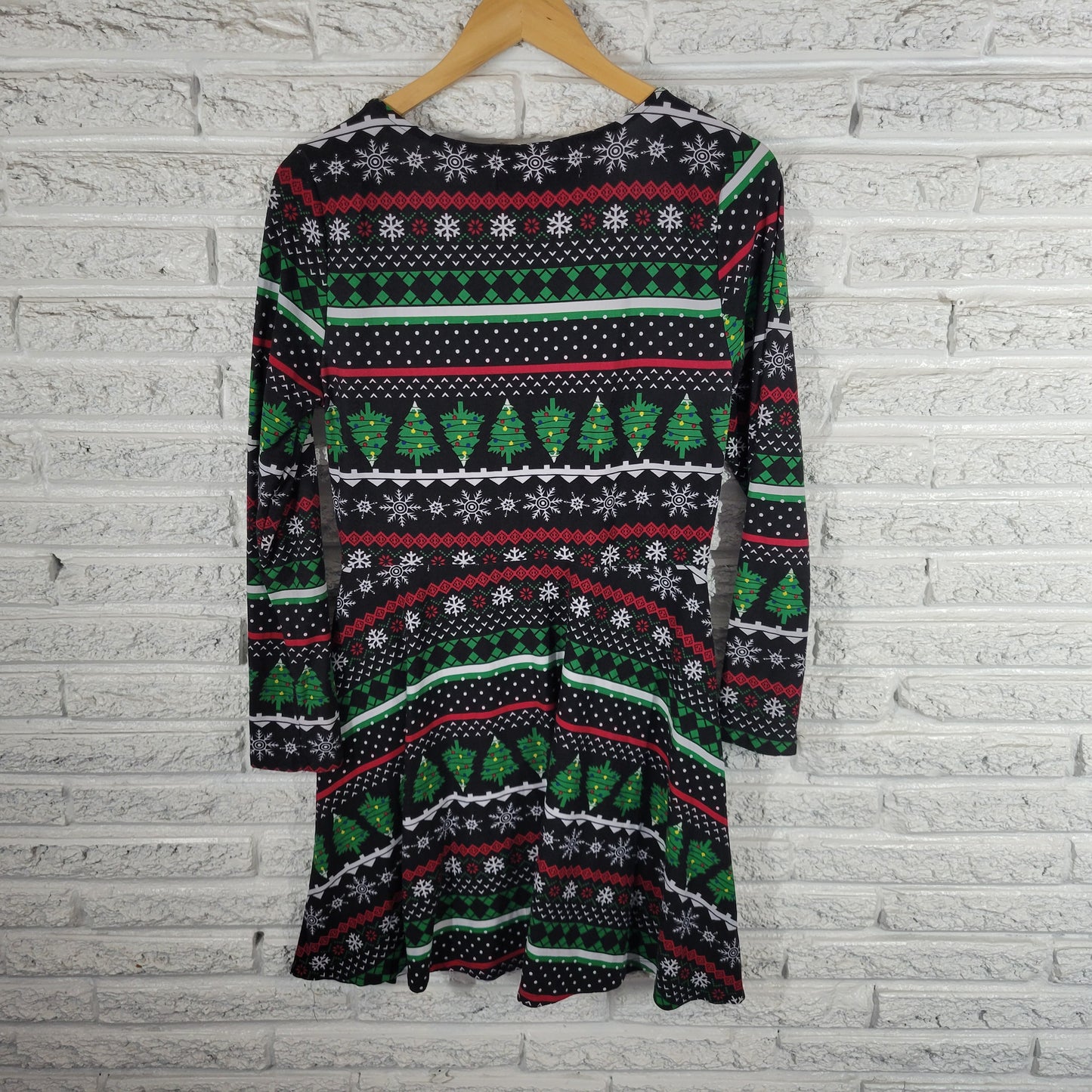 Derek Heart Womens XL Christmas Dress Fit Flare Multicolor Long Sleeve NOV23XE