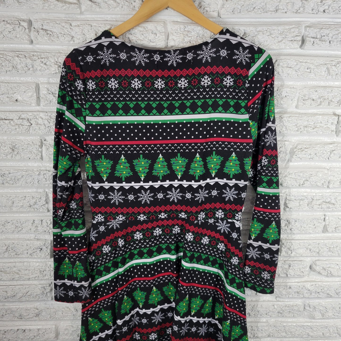 Derek Heart Womens XL Christmas Dress Fit Flare Multicolor Long Sleeve NOV23XE