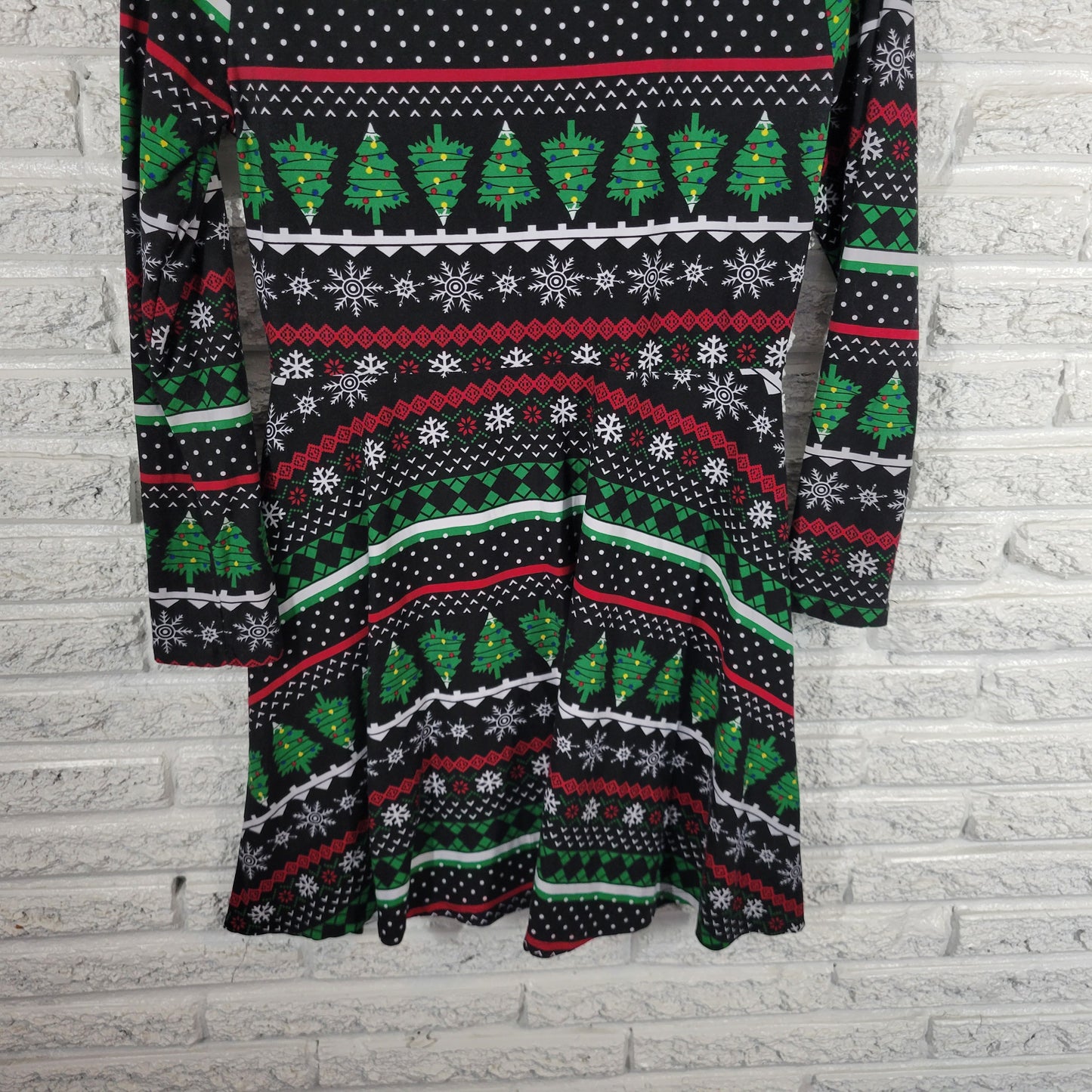 Derek Heart Womens XL Christmas Dress Fit Flare Multicolor Long Sleeve NOV23XE