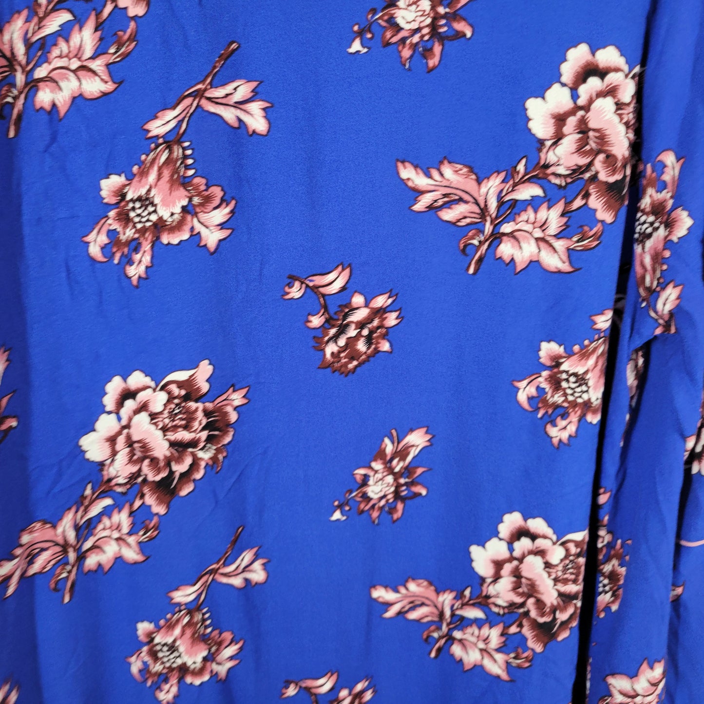 Rue + Women 1X Blue Floral Rayon Open Duster Cardigan Long Sleeve FLO114XE