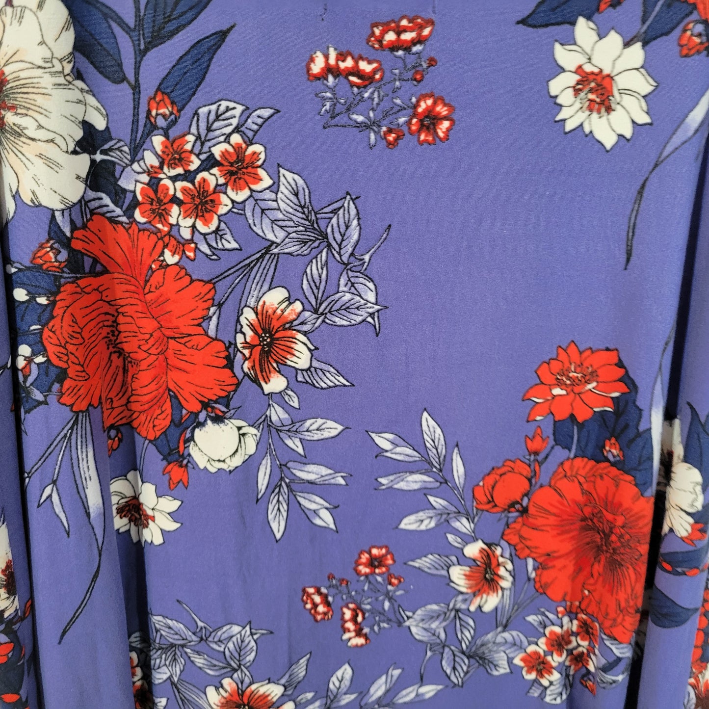 Derek Heart Womens 2X Tank Dress Blue Red Floral Knee Length Stretch FLO85XE