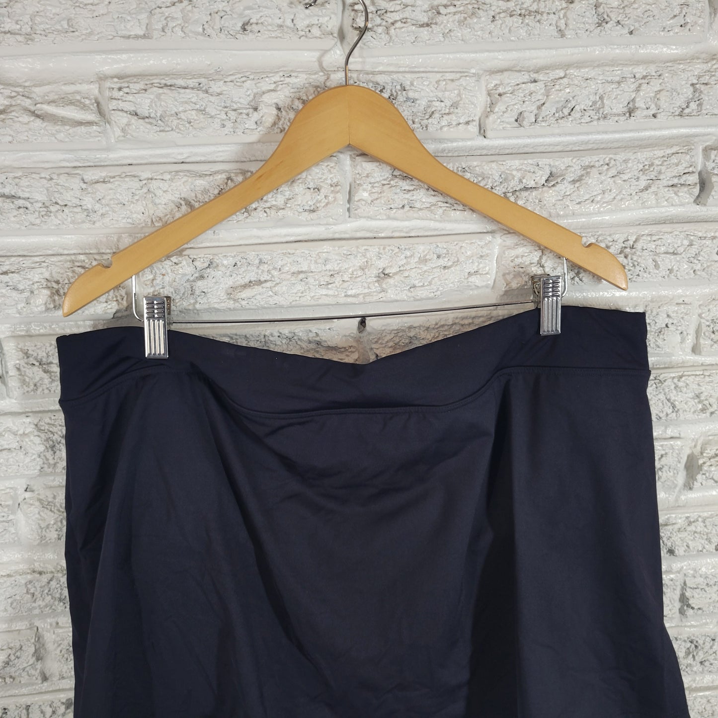 Lands' End Swim Skirt 20W Plus Black Solid Nylon Spandex Bottom Bathing BLA40E