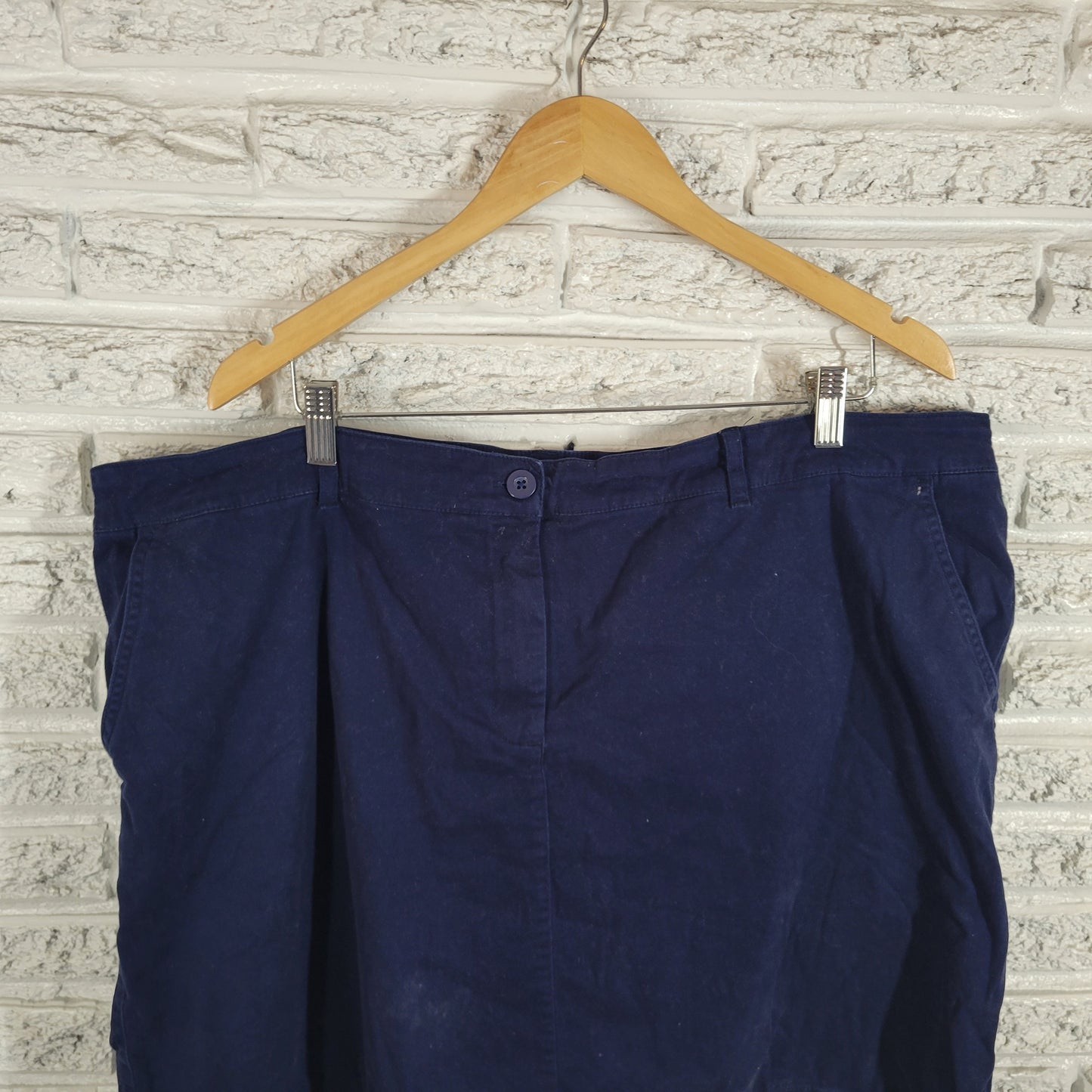 Ellos Skort 22 Plus Blue Elastic Waist Cotton Blend Casual Travel Short BLU15E