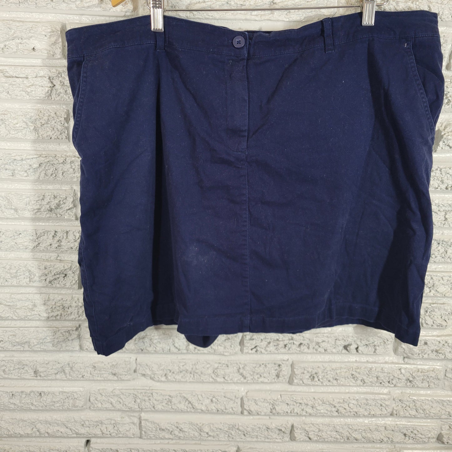 Ellos Skort 22 Plus Blue Elastic Waist Cotton Blend Casual Travel Short BLU15E