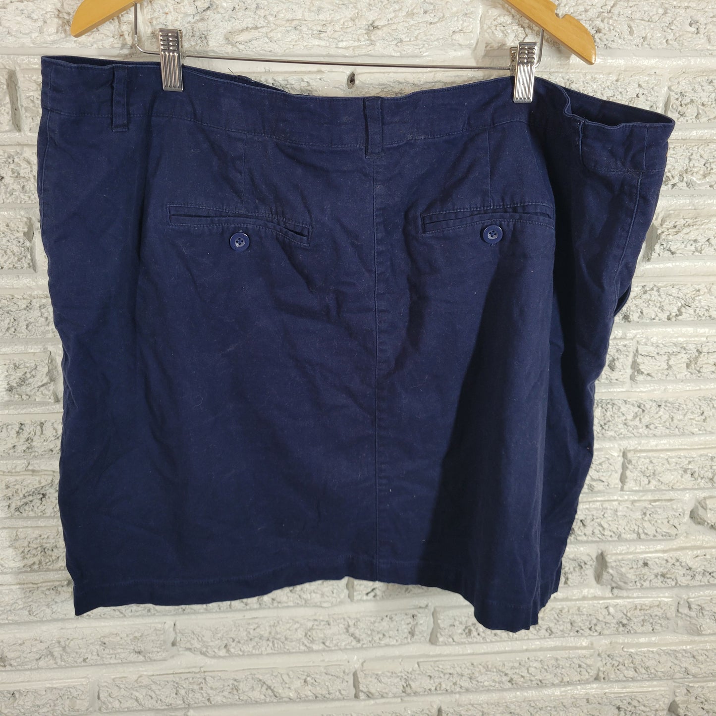 Ellos Skort 22 Plus Blue Elastic Waist Cotton Blend Casual Travel Short BLU15E