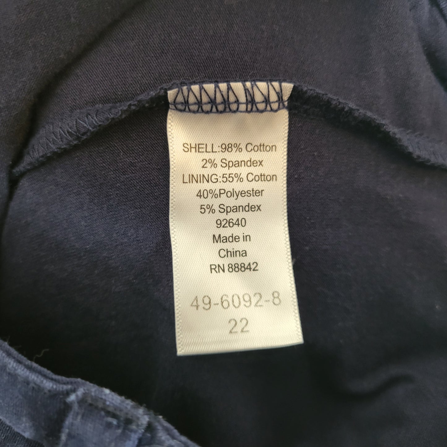 Ellos Skort 22 Plus Blue Elastic Waist Cotton Blend Casual Travel Short BLU15E
