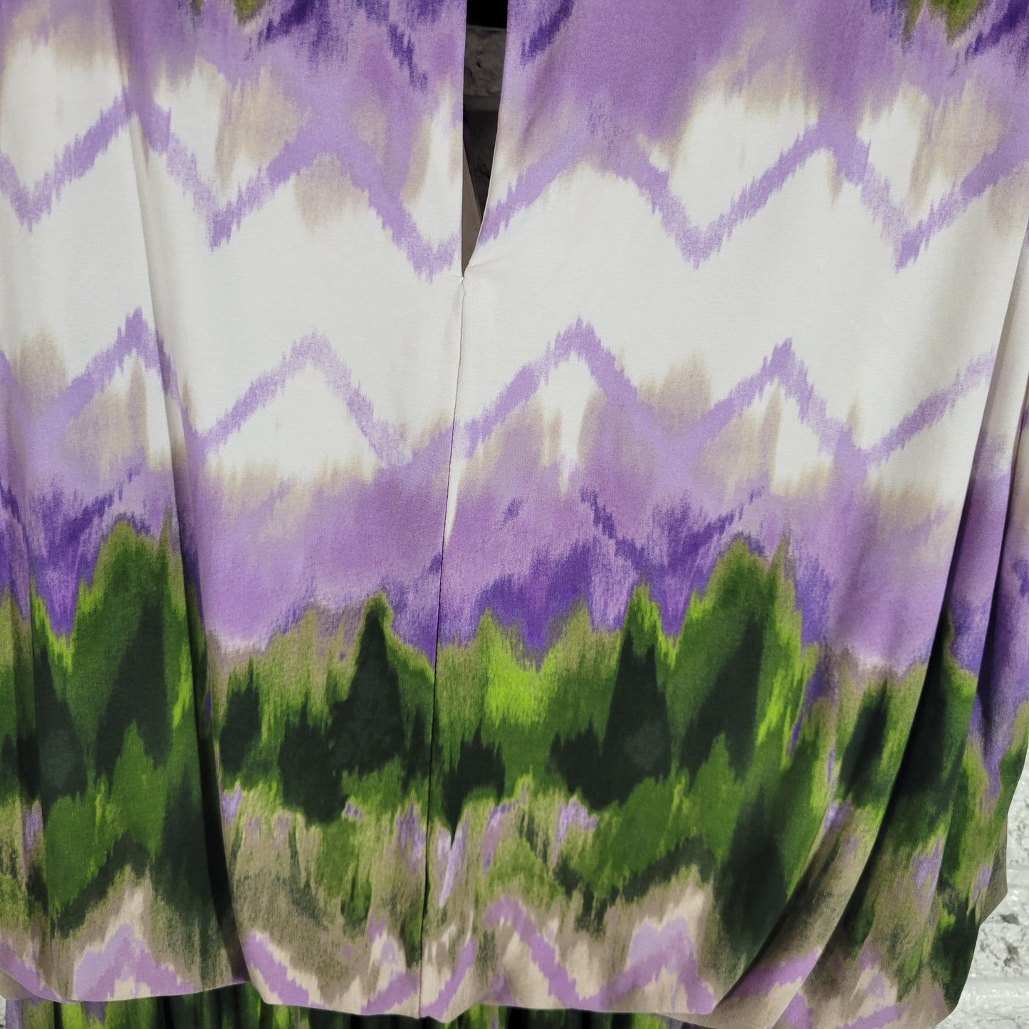 Dress Barn 22 Plus Size Maxi Dress Purple Green Watercolor High Low WAT50E