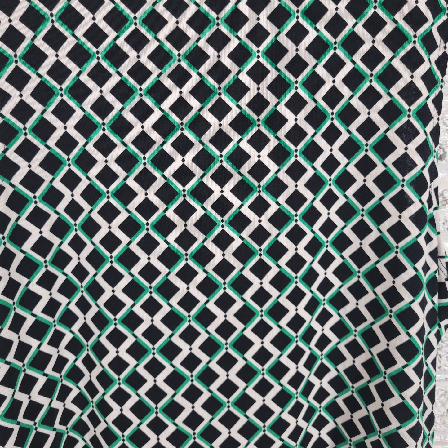 Dana Buchman Blouse XXL Black Green Geometric Sleeveless Knit Top Stretch GEO17E