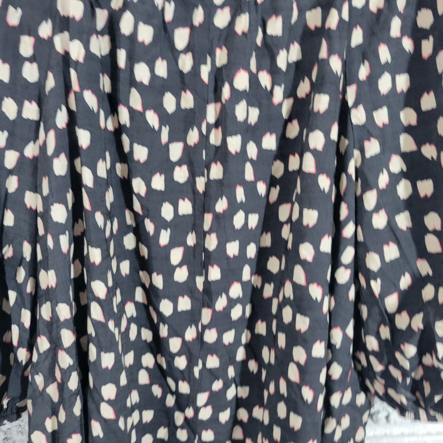 Lane Bryant Tunic 24 Plus Black White Geometric Off Shoulder Slit BLA74E