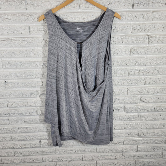 Lane Bryant Tunic 18 20 Womens Plus Gray Heather Keyhole Sleeveless GRA77E