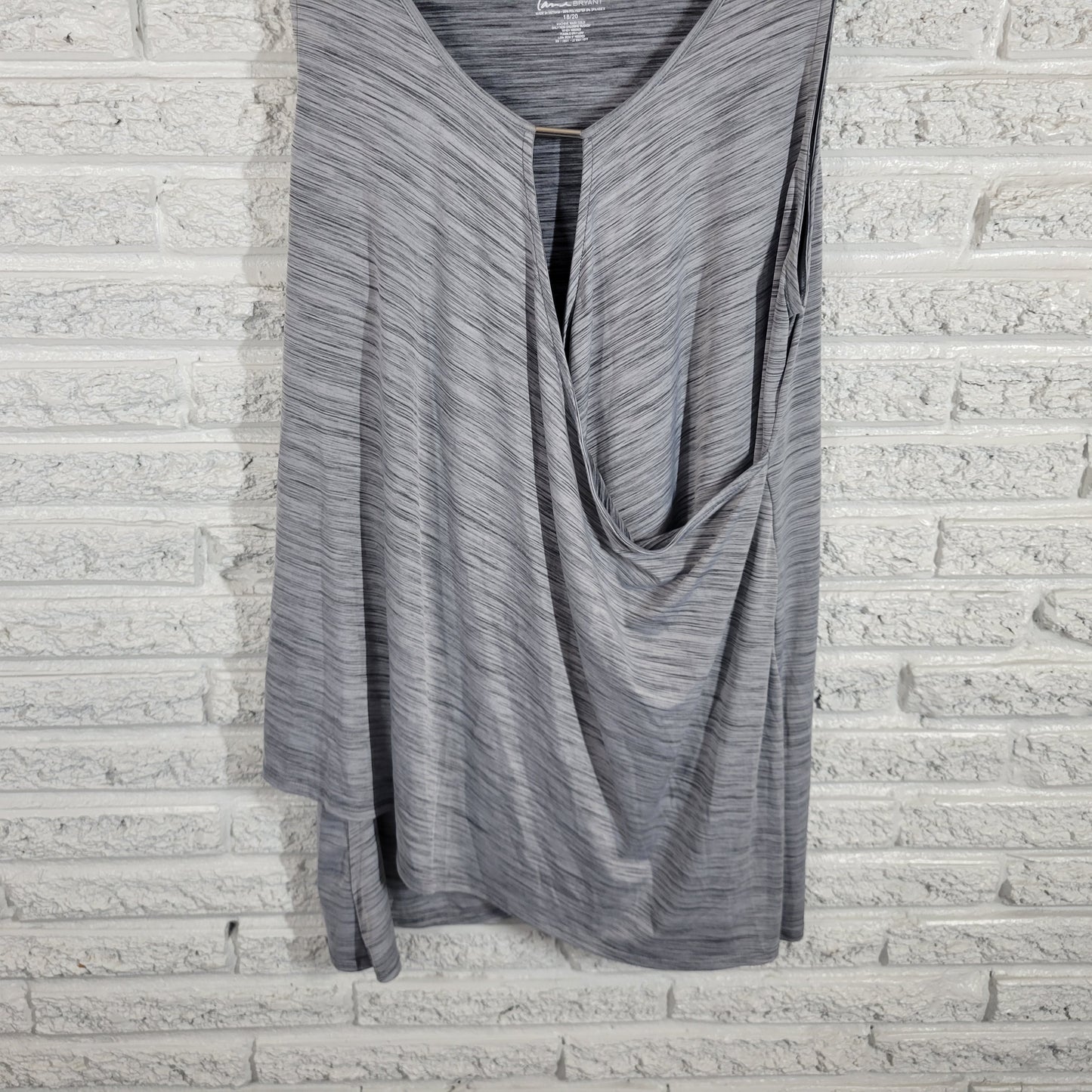 Lane Bryant Tunic 18 20 Womens Plus Gray Heather Keyhole Sleeveless GRA77E