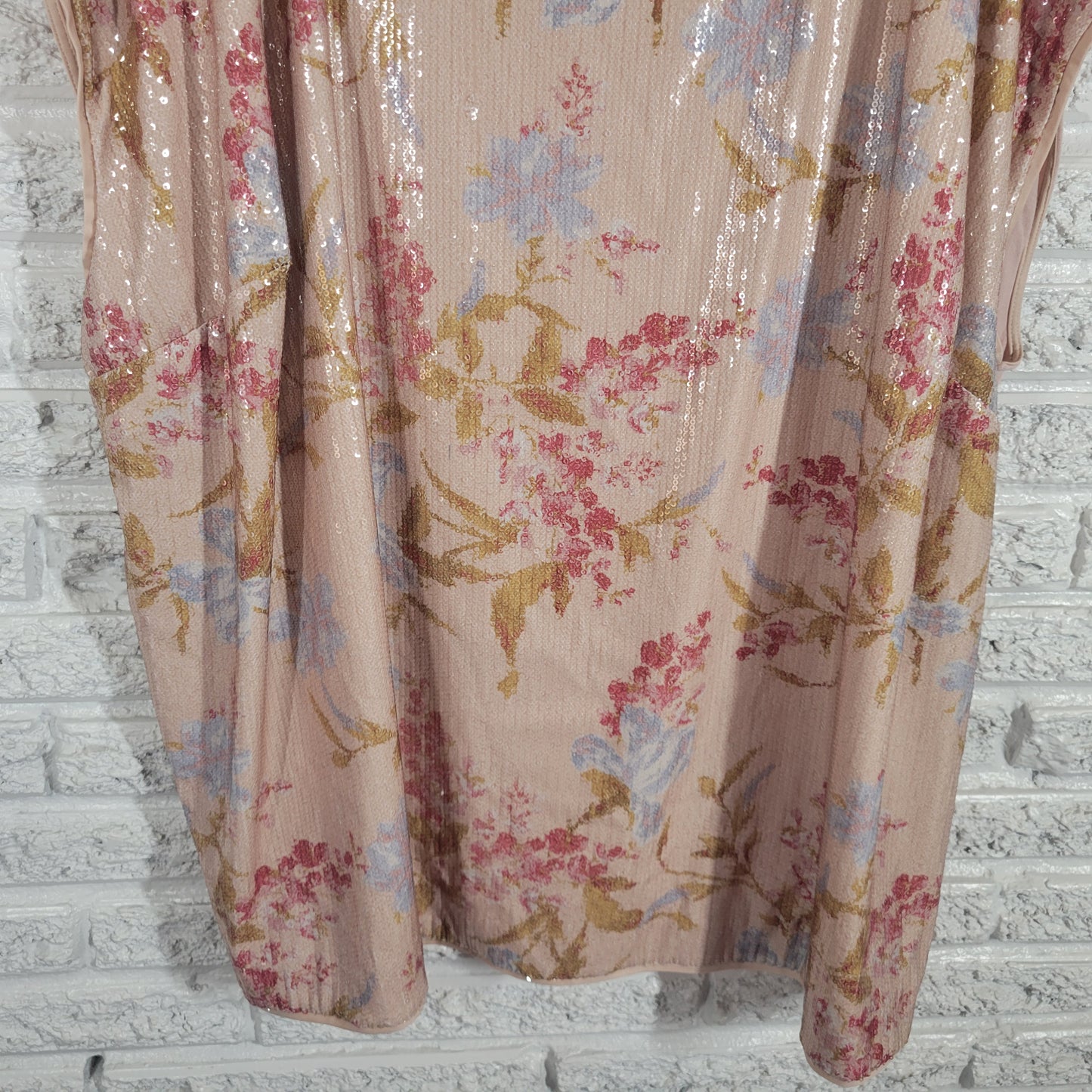 Vince Camuto 3X Floral Sequin Top Womens Sleeveless Blouse Round Neck FLO26E