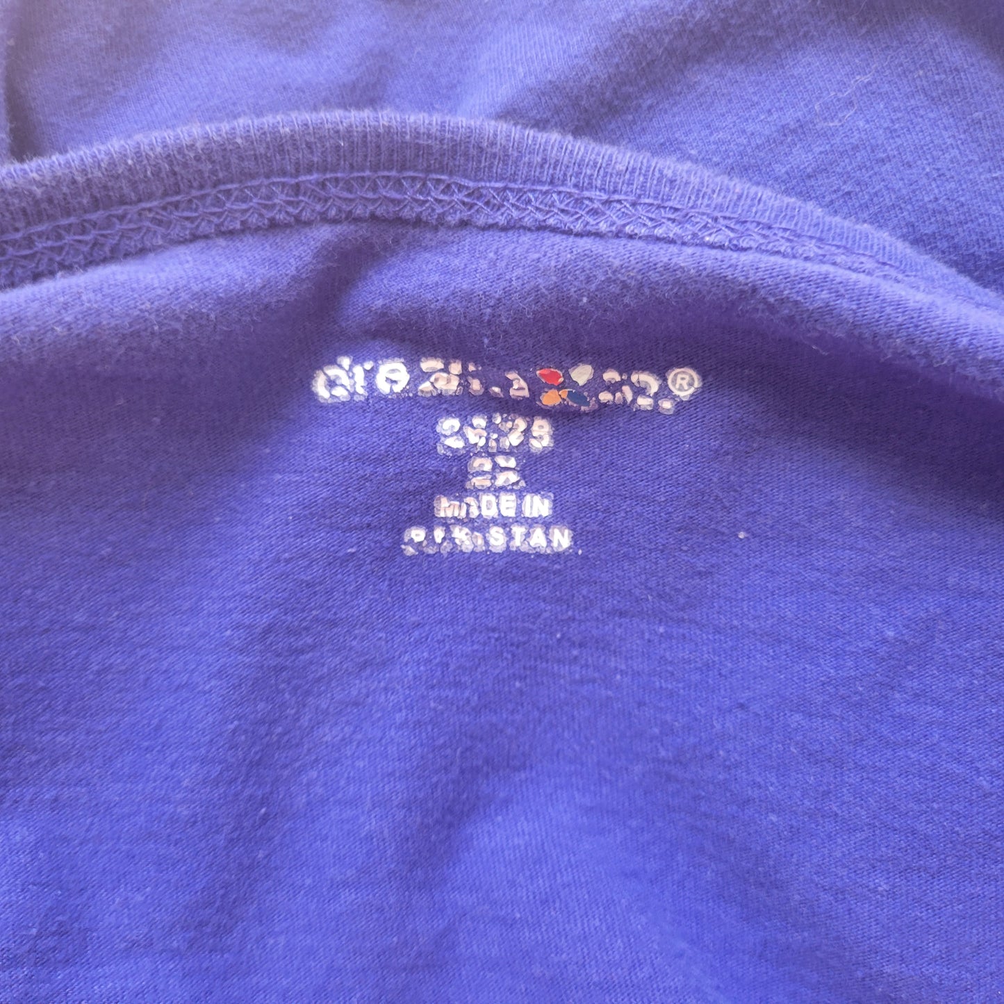 Dreams Co Smock Tee Top 2X Plus Blue Cotton Long Sleeve V Neck Pockets BLU34E
