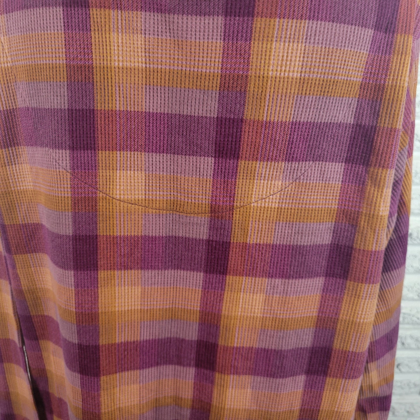 Terra & Sky Womens 2X Plaid Knit Top V-Neck 1/4 Button Long Sleeve Purple PLA1XE