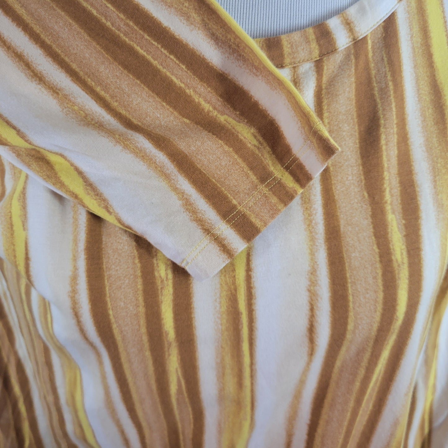 Any Body Womens 2X Cozy Knit Striped Tee Long Sleeve Cotton Blend STR20E