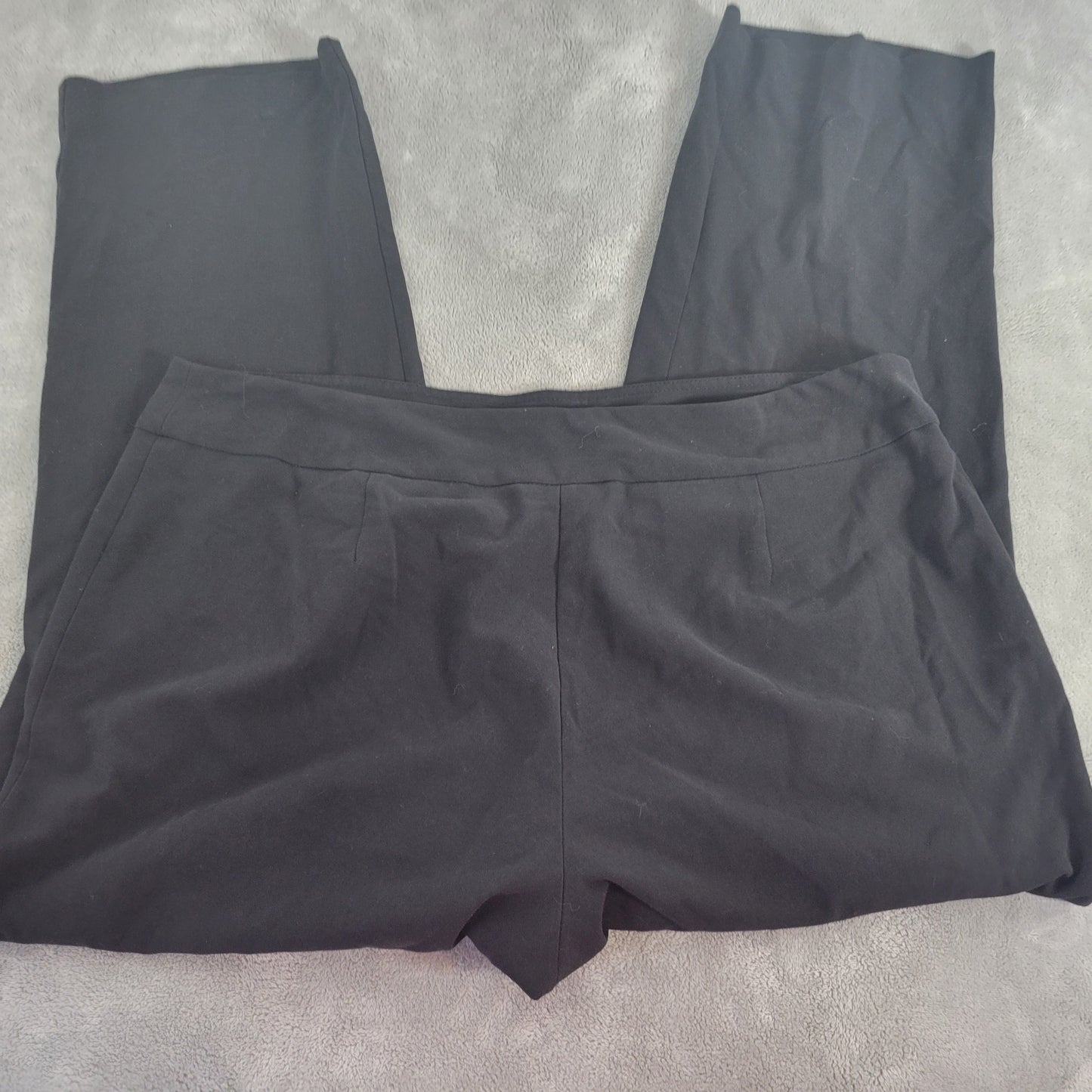 Avenue Womens 22 Black Dress Pants Elastic Waist Pull On Straight Leg BLA37E