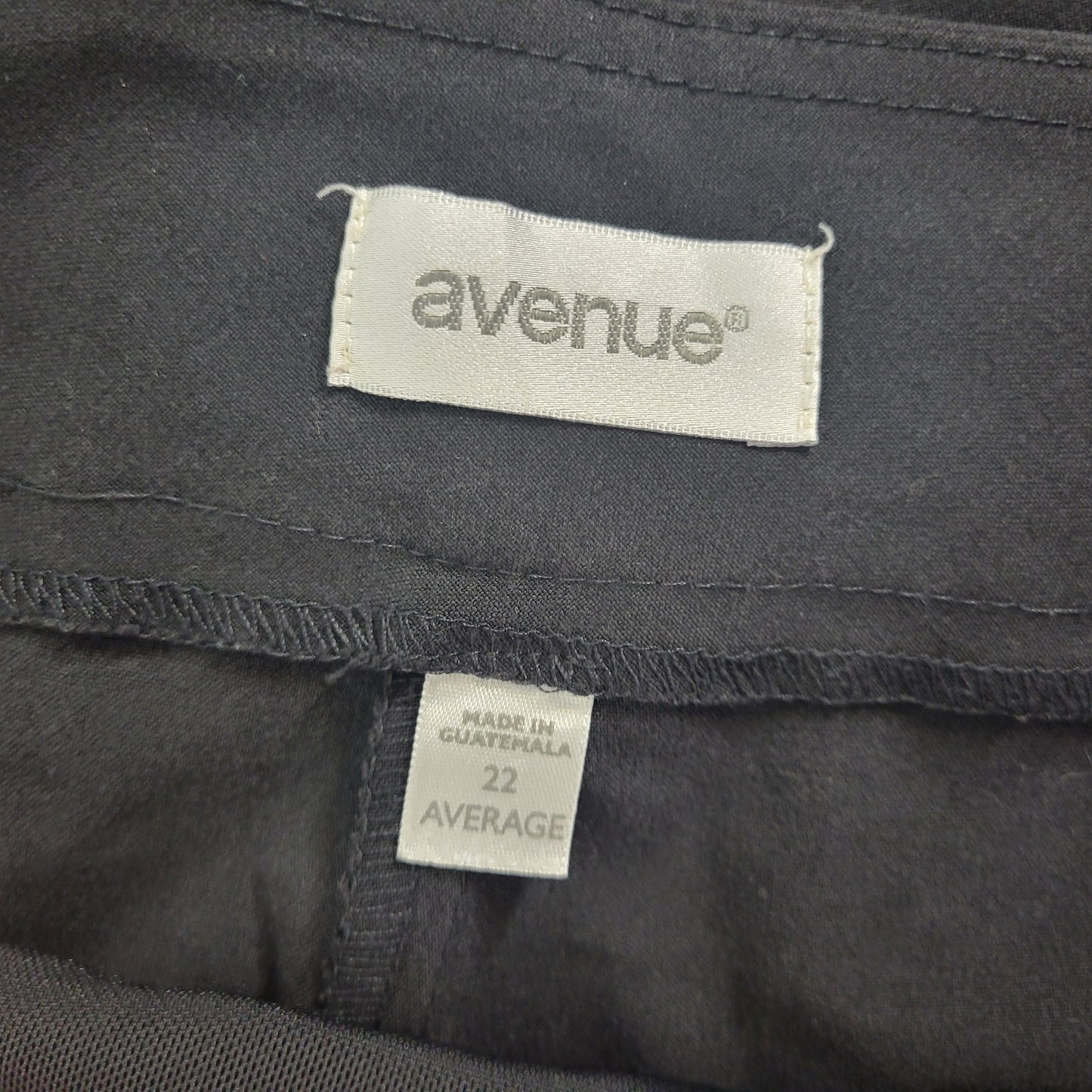 Avenue Womens 22 Black Dress Pants Elastic Waist Pull On Straight Leg BLA37E