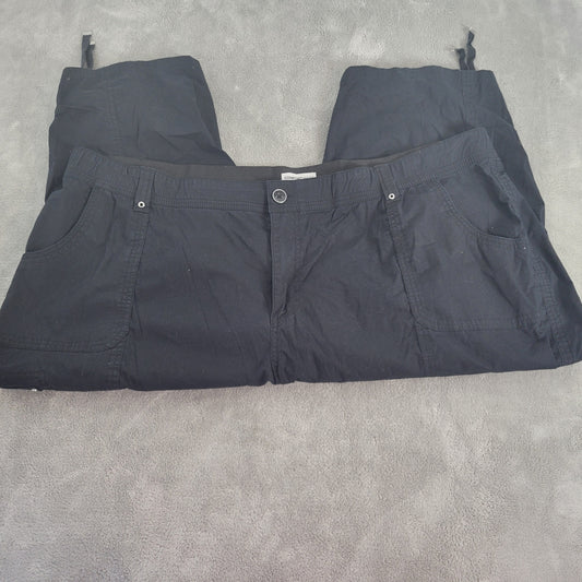 Catherines Womens 3X Cargo Capri Pants Blue Elastic Comfort Waist BLU29XE