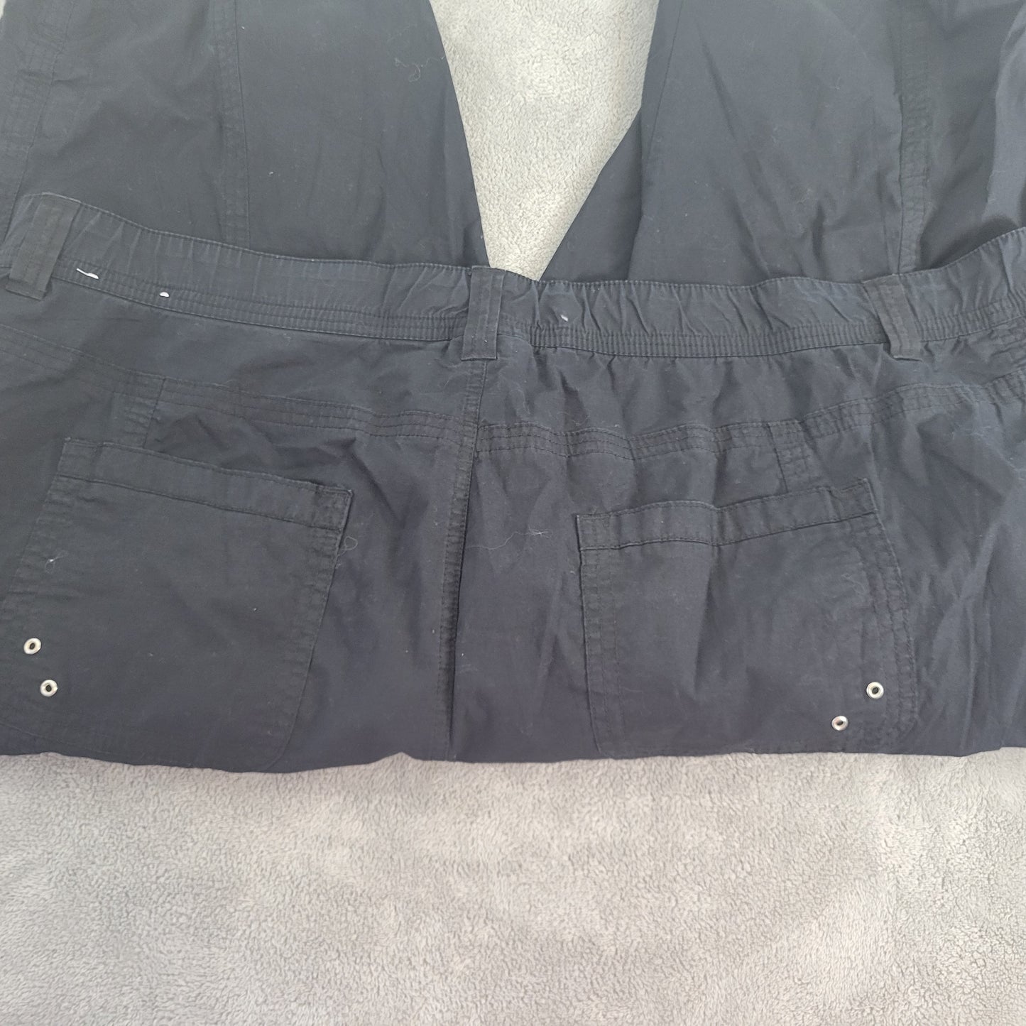 Catherines Womens 3X Cargo Capri Pants Blue Elastic Comfort Waist BLU29XE