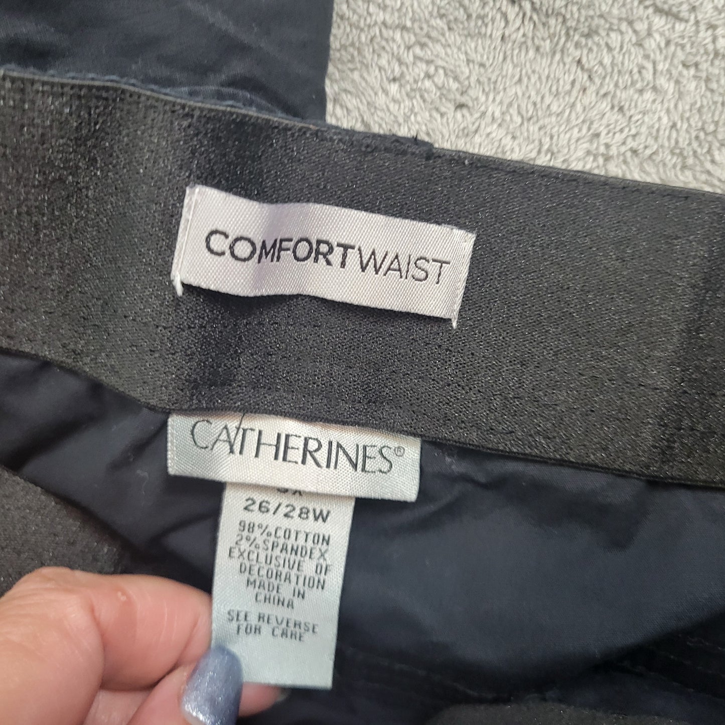 Catherines Womens 3X Cargo Capri Pants Blue Elastic Comfort Waist BLU29XE