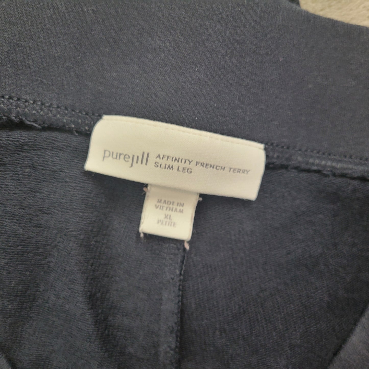 Pure Jill Affinity French Terry Pants XLP Petite Blue Slim Jogger BLU15XE