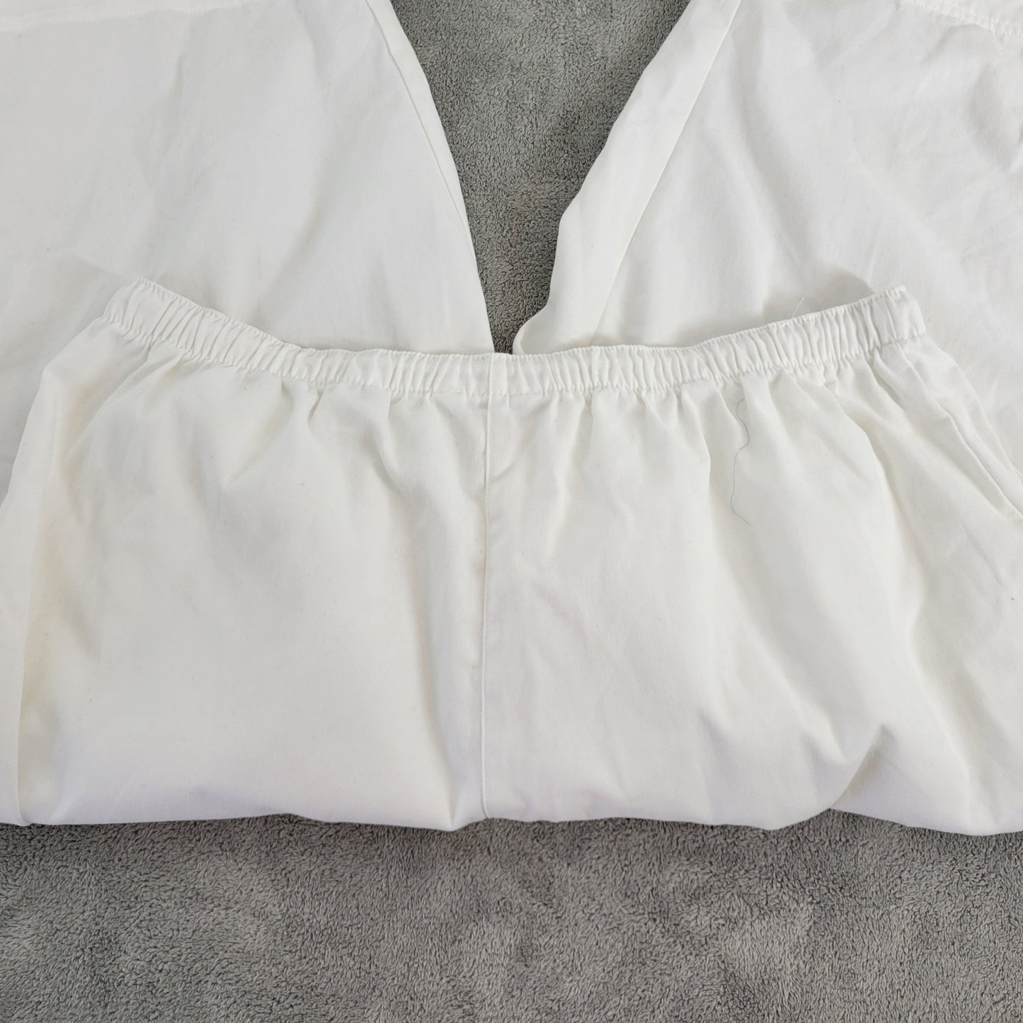 Coral Bay Womens 1X Capri Pants White Cotton Drawstring Elastic Waist WHI34E