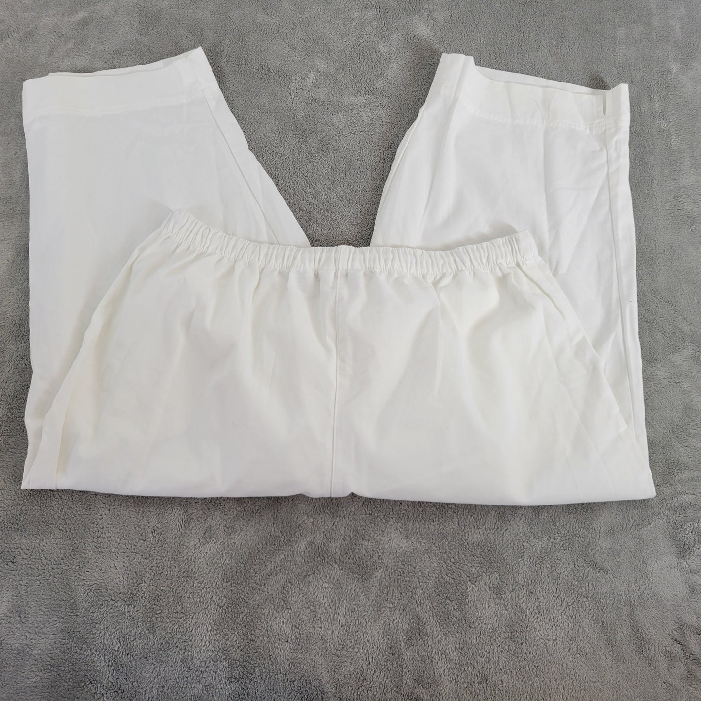 Coral Bay 1X Capri Pants Womens Plus White Drawstring Pull On 18.5 Inseam WHI18E