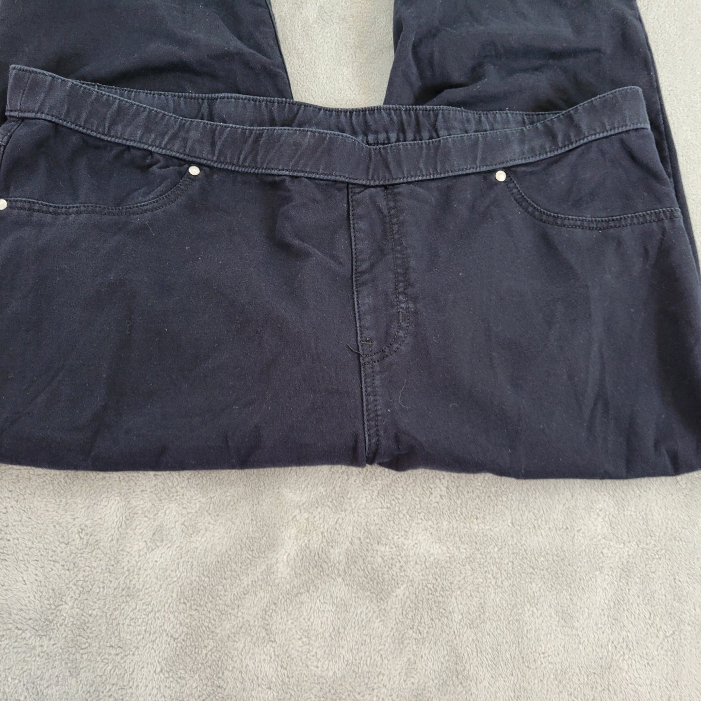 Catherines 1X Pants Womens Plus Black Capri Comfort Fit Pull On Pocket BLA1E