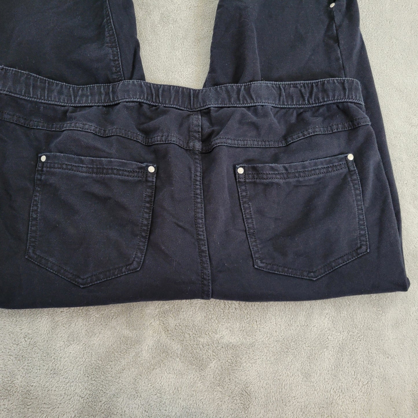 Catherines 1X Pants Womens Plus Black Capri Comfort Fit Pull On Pocket BLA1E