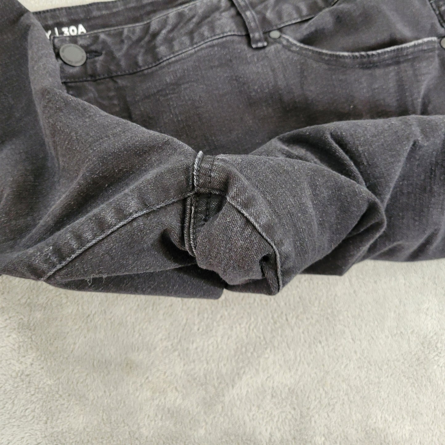 Avenue Skinny Jeans 30 Plus Black Rhinestone Elastic Waist Denim 5-Pocket SKI24E