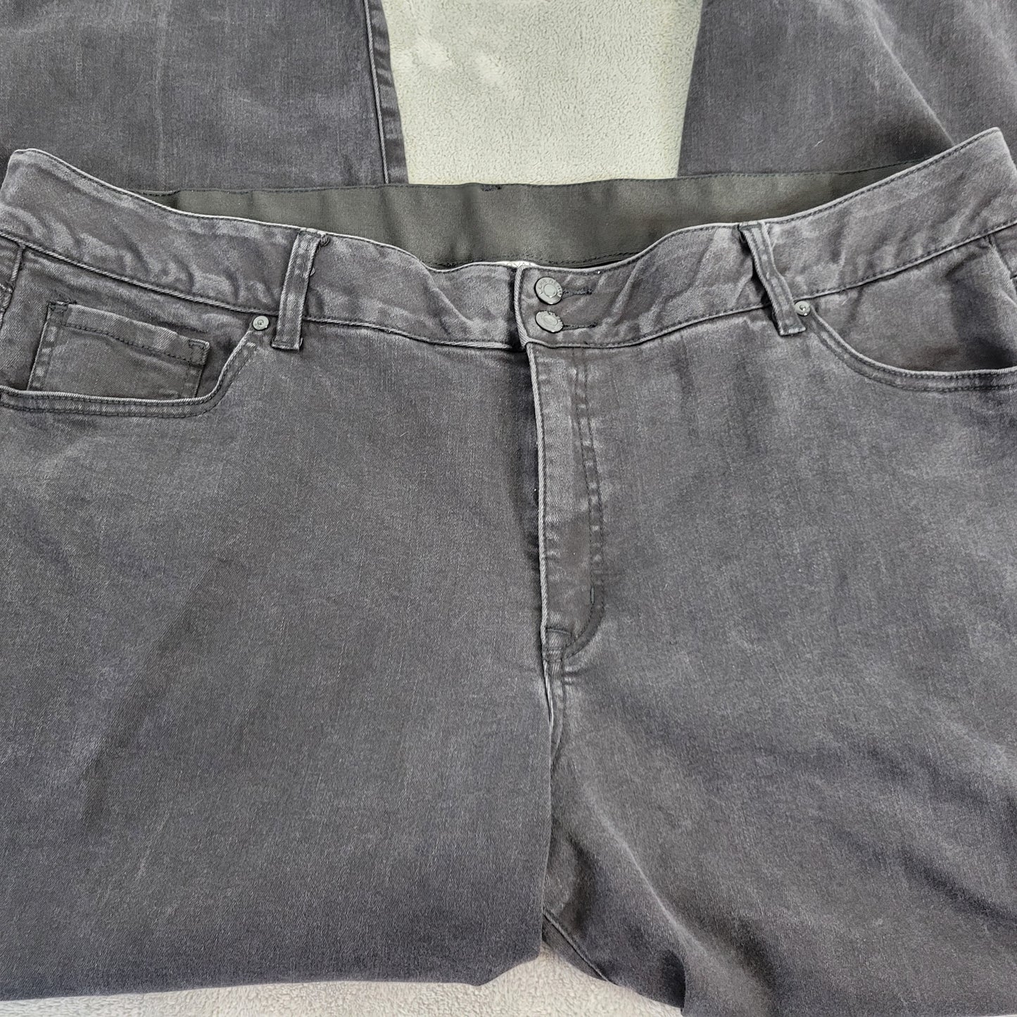 Lane Bryant Jeans 28 Womens Plus Black Straight Leg Stretch Elastic Waist SL51E