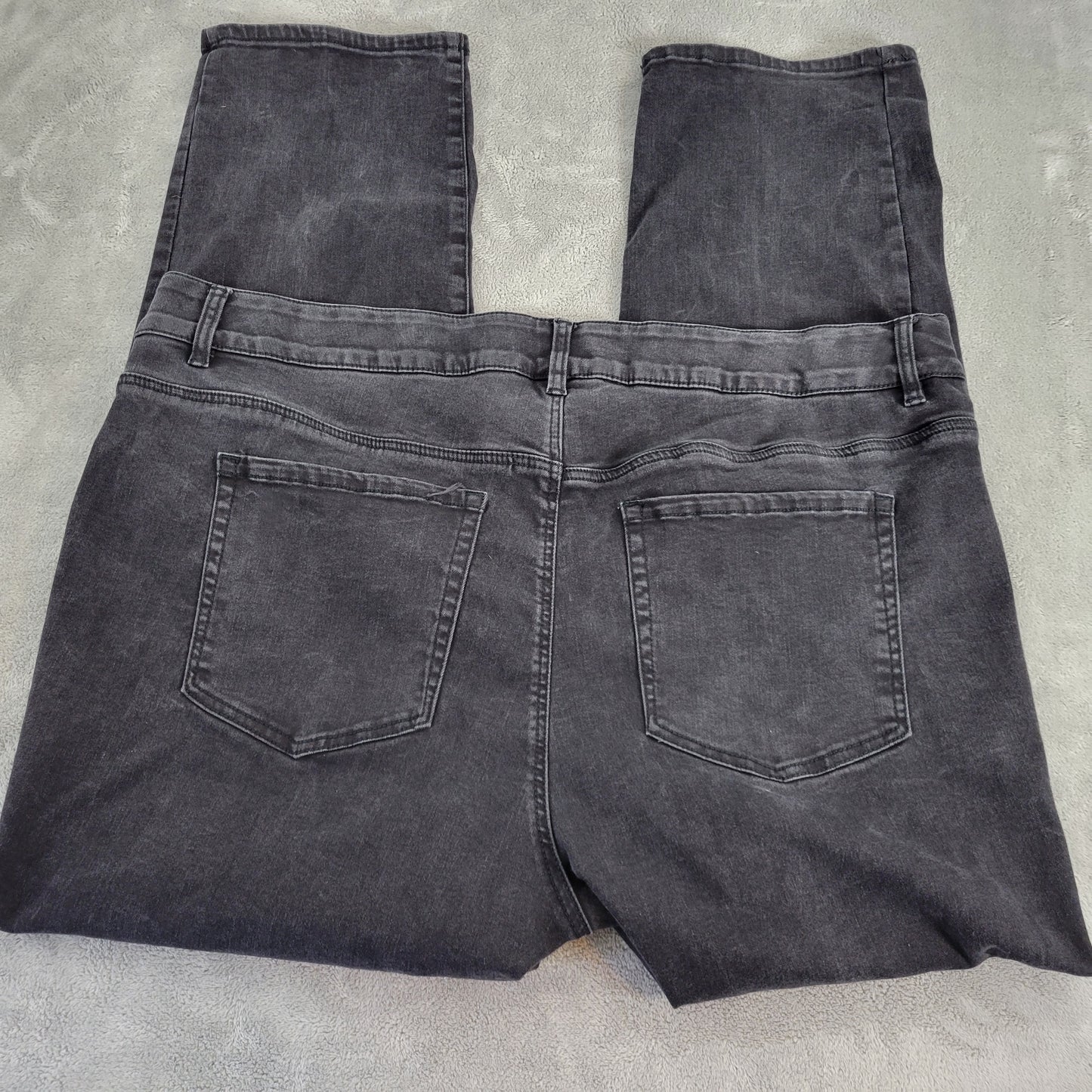 Lane Bryant Jeans 28 Womens Plus Black Straight Leg Stretch Elastic Waist SL51E
