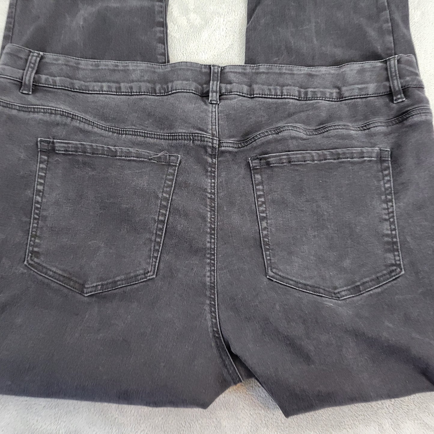 Lane Bryant Jeans 28 Womens Plus Black Straight Leg Stretch Elastic Waist SL51E