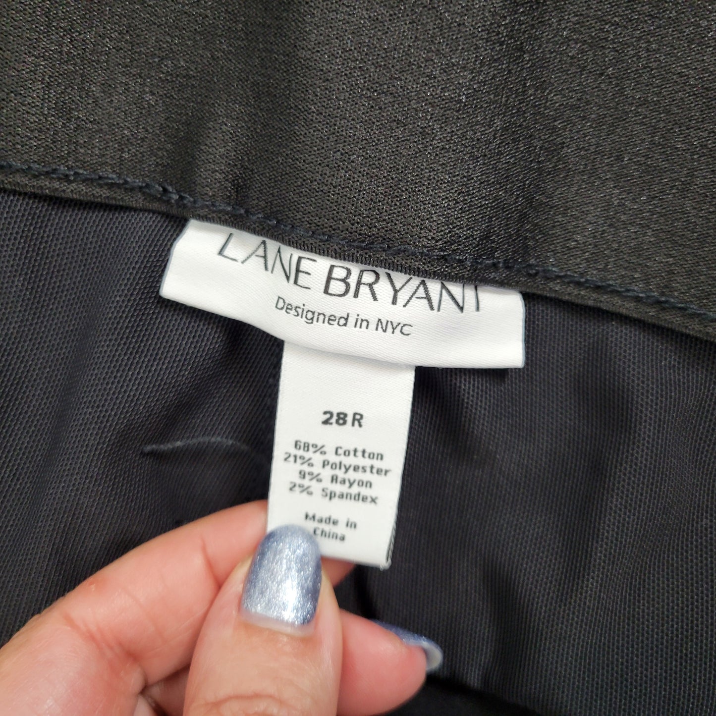 Lane Bryant Jeans 28 Womens Plus Black Straight Leg Stretch Elastic Waist SL51E