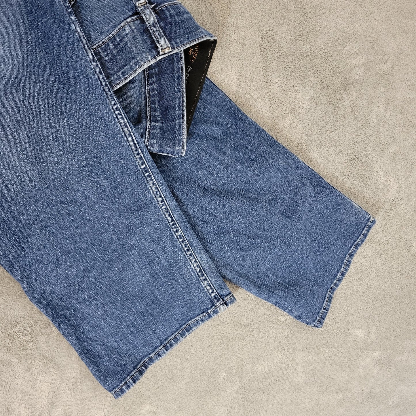 Riders by Lee Womens 24 Slim Straight Jeans Dark Wash Elastic Waist SL11E