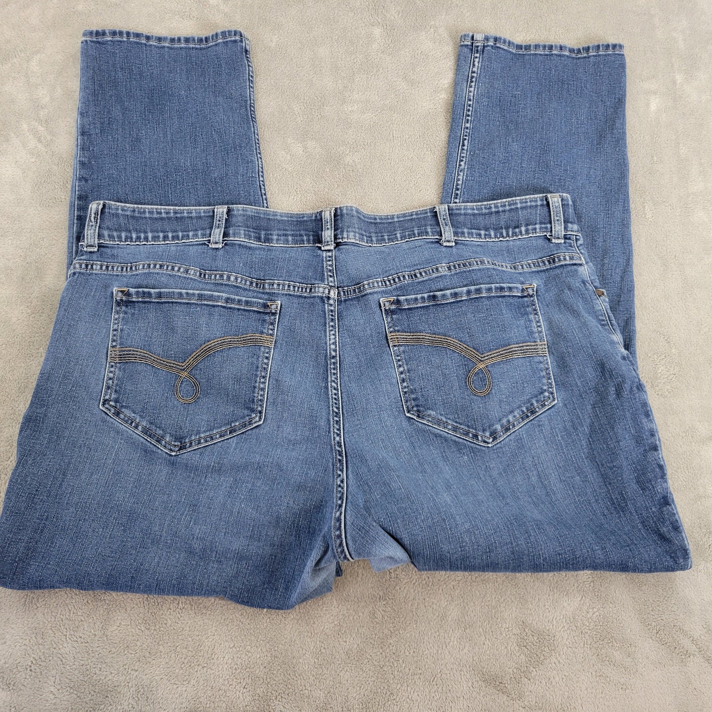 Riders by Lee Womens 24 Slim Straight Jeans Dark Wash Elastic Waist SL11E
