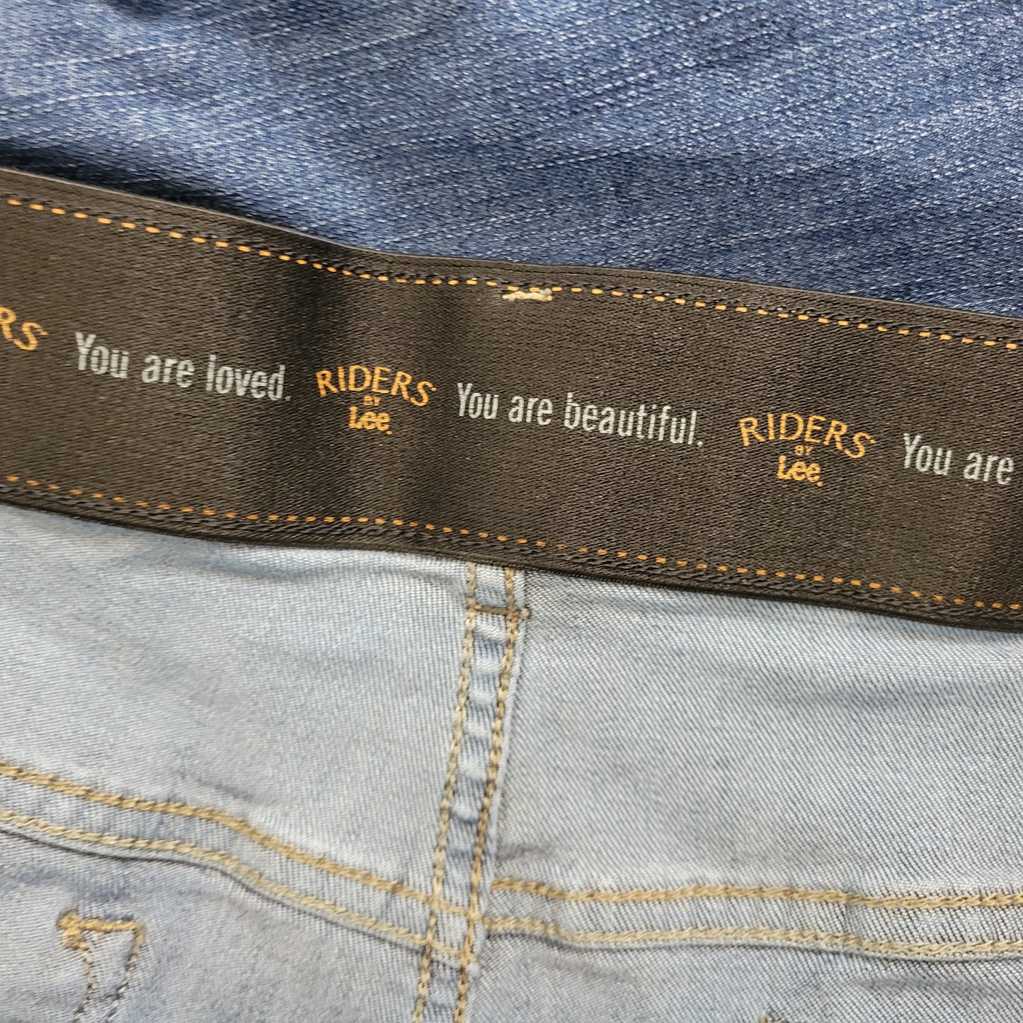 Riders by Lee Womens 24 Slim Straight Jeans Dark Wash Elastic Waist SL11E